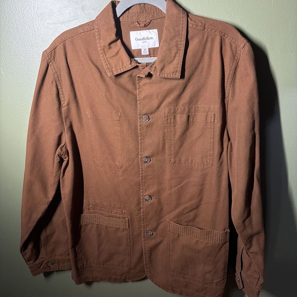 Goodfellow & Co Men’s M Brown Chore Jacket Canvas Workwear 4 Pocket